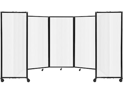 Versare The Room Divider 360 Freestanding Folding Portable Partition, 72H x 168W, Opal Fluted Poly