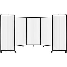 Versare The Room Divider 360 Freestanding Folding Portable Partition, 72H x 168W, Opal Fluted Poly