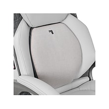 Sharper Image Ergonomic Bonded Leather Swivel Executive Massage Chair, White/Gray (60098-WHT)