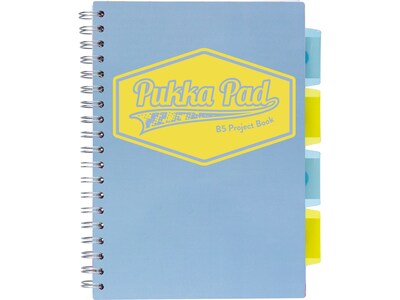 Pukka Pad Pastels 5-Subject Notebooks, 7 x 10, Ruled, 100 Sheets, Assorted Colors, 3/Pack (3032-PS