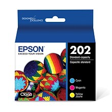 Epson T202520-S Tri-Color Ink Cartridge, Standard Yield, 3/Pack (EPST202520S)