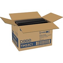 Dixie Individually Wrapped Polystyrene Tea Spoon, Medium-Weight, Black, 1000 Pieces/Carton (TM53C1)