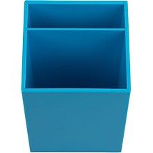 JAM PAPER Plastic Pen Holder, Blue, Desktop Pencil Cup, Sold Individually (341bus)