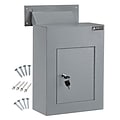 AdirOffice Through-the-Wall Drop Box Mailbox with Adjustable Chute and Suggestion Cards, Gray (631-1