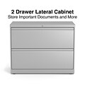 Quill Brand® Commercial 2 File Drawers Lateral File Cabinet, Locking, Gray, Letter/Legal, 36W (2029