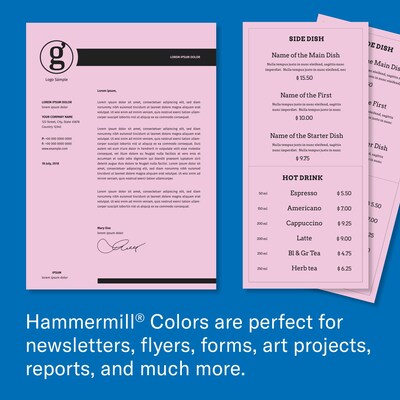 Hammermill Colors Copy Paper, 20 Lbs., 8.5" x 11", Lilac, 500 Sheets/Ream (102269)