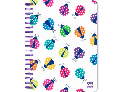 2024 StarGifts Ladybug Party 6 x 7.75 Academic & Calendar Weekly Planner, Paperboard Cover, Multic