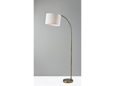Simplee Adesso Jace 64" Antique Brass Floor Lamp with Off-White Drum Shade (SL1145-21)