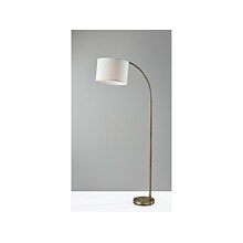 Simplee Adesso Jace 64 Antique Brass Floor Lamp with Off-White Drum Shade (SL1145-21)