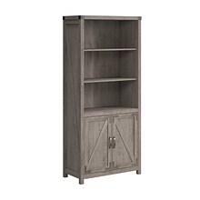 Bush Furniture Knoxville 72H 5-Shelf Bookcase with Doors, Restored Gray (CGB132RTG-03)