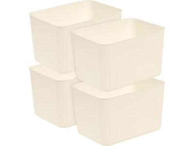 IRIS Open Lid Storage Bin, Off-White, 4/Pack (552113)