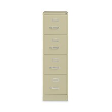 Hirsh Industries® Vertical Letter File Cabinet, 4 Letter-Size File Drawers, Putty, 15 x 26.5 x 52