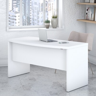 Bush Business Furniture Echo 60W Bow Front Desk, Pure White (KI60105-03)