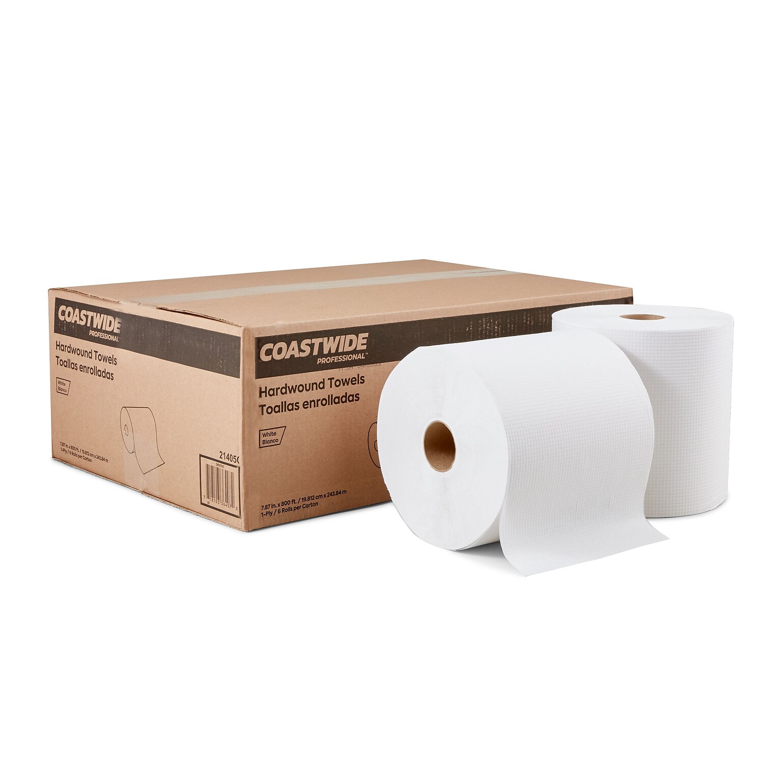 Coastwide Professional™ Recycled Hardwound Paper Towels, 1-Ply, 800 ft./Roll, 6 Rolls/Carton (CW20182)