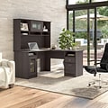 Bush Furniture Cabot 60W L Shaped Computer Desk with Hutch and Storage, Heather Gray (CAB001HRG)
