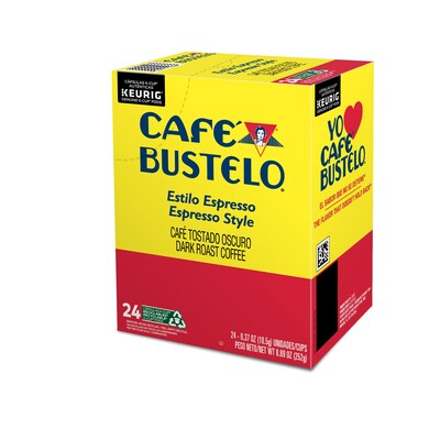 Cafe Bustelo Espresso Coffee, Dark Roast, Keurig® K-Cup® Pods, 24/Box (6106)