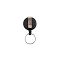 Advantus Badge Reel with Split Key Ring, Black, Dozen (97121)