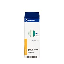 SmartCompliance 3/8 x 1-3/4 Butterfly Wound Closures Bandages, 10/Box (FAO3020)