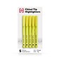TRU RED™ Pocket Stick Highlighter with Grip, Chisel Tip, Yellow, 5/Pack (TR54578)