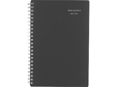 2024-2025 AT-A-GLANCE DayMinder 5 x 8 Academic Weekly & Monthly Planner, Poly Cover, Charcoal (AYC
