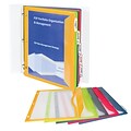 C-Line Heavyweight Poly Binder Pocket with Write-On Tabs, Assorted Colors, 5/Pack, 6 Packs (CLI06650
