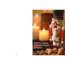 Were nuts about your smile - nuts with toy soldier - 7 x 10 scored for folding to 7 x 5, 25 cards w/