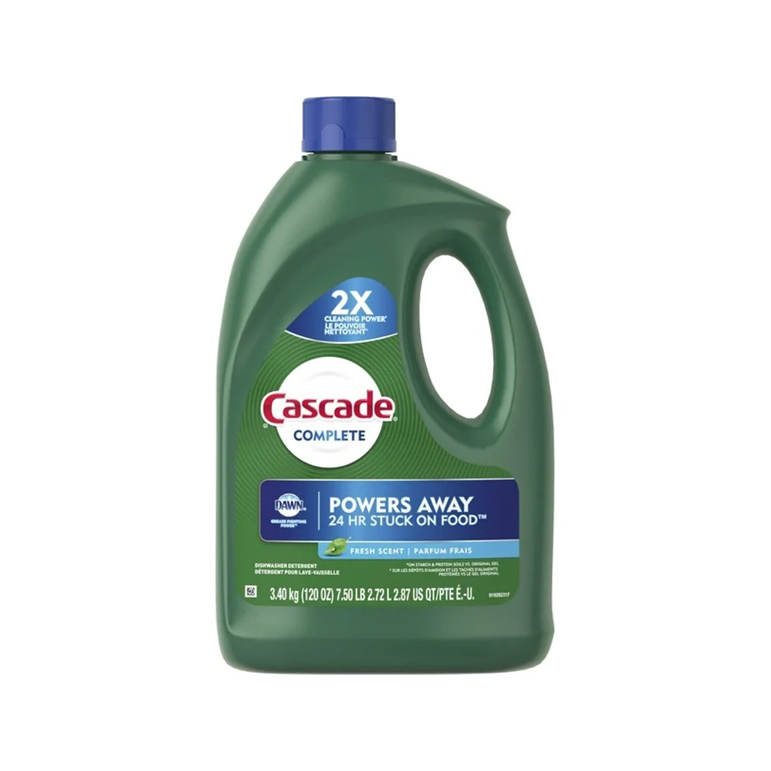 Cascade Complete Dishwashing Detergent Gel, Fresh Scent, 120 oz., 4/Carton (53987)