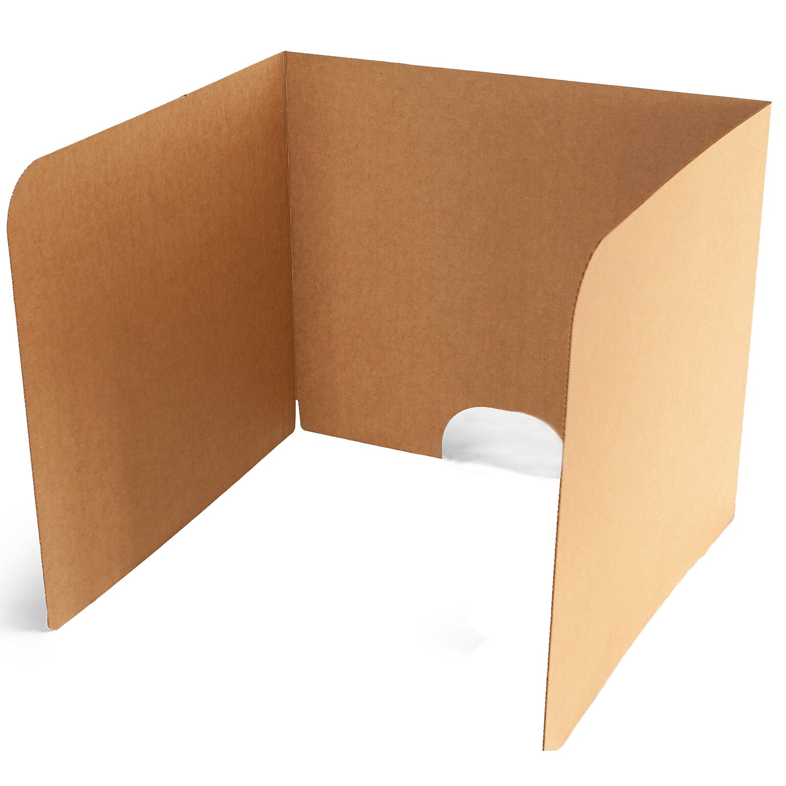 Classroom Products Foldable Cardboard Freestanding Privacy Shield, 24H x 28W, Kraft, 10/Box (2410 KR)