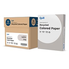 Quill Brand® 30% Recycled Colored Multipurpose Paper, 20 lbs., 8.5 x 11, Gray, 500 Sheets/Ream, 10