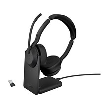 jabra Evolve2 55 Wireless Noise Canceling Bluetooth Stereo Headset, USB-A Adapter, UC-Certified (255