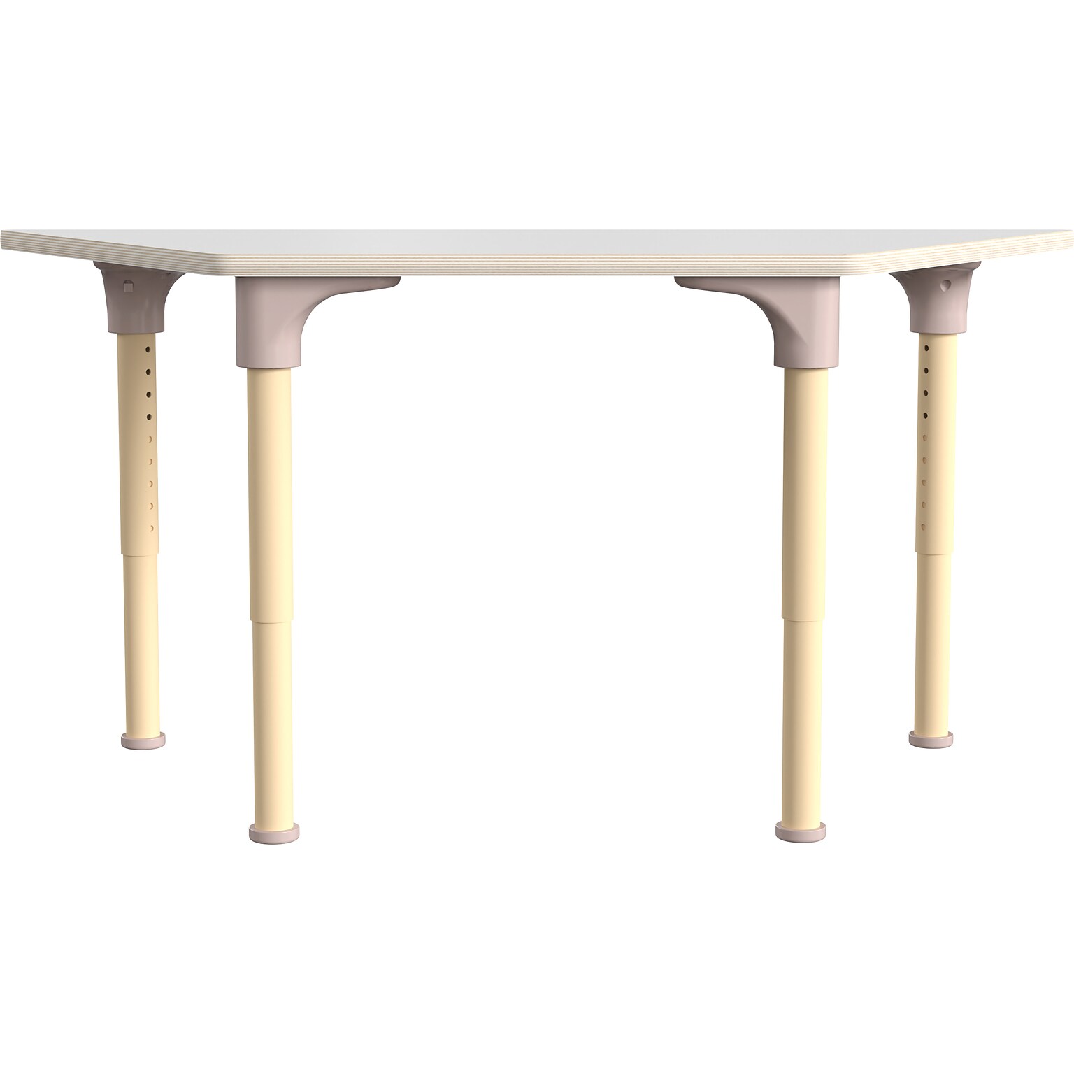 Flash Furniture Bright Beginnings Hercules Trapezoid Table, 47 x 20.75, Height Adjustable, Beech/White (MK-ME088028-GG)