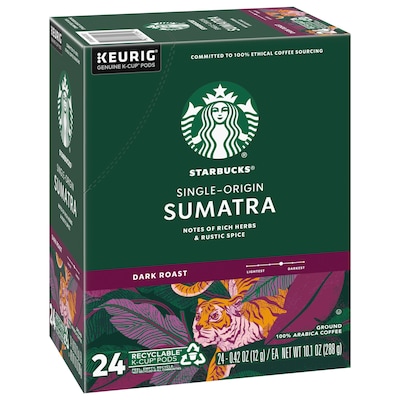 Starbucks Sumatra Coffee Keurig® K-Cup® Pods, Dark Roast, 24/Box (SBK22964)