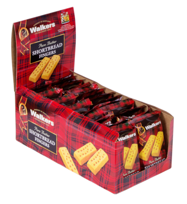 Walker's Shortbread Fingers Pure Butter Shortbread Cookies, Individually Wrapped, 1.4 oz, 24/Pack (WKR00116)