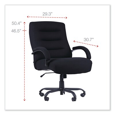 Alera® Kësson Series Big & Tall Fixed Arm Fabric Swivel Computer and Desk Chair, Black (12010-00)