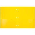 JAM Paper Heavy Duty 3 Hole Punch Two-Pocket Plastic Folders, Yellow, 108/Pack (383HHPYEA)