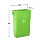 Alpine Industries Polypropylene Commercial Indoor Recycling Bin, 23-Gallon, Lime Green, 3/Pack (477-LGRN-3)