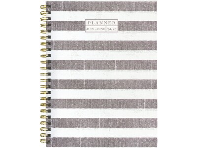 2024-2025 TF Publishing White Lotus Series Seersucker Stripe 6 x 8 Academic Weekly & Monthly Plann