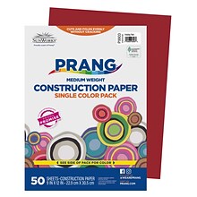 Prang 9 x 12 Construction Paper, Holiday Red, 50 Sheets/Pack (P9903-0001)