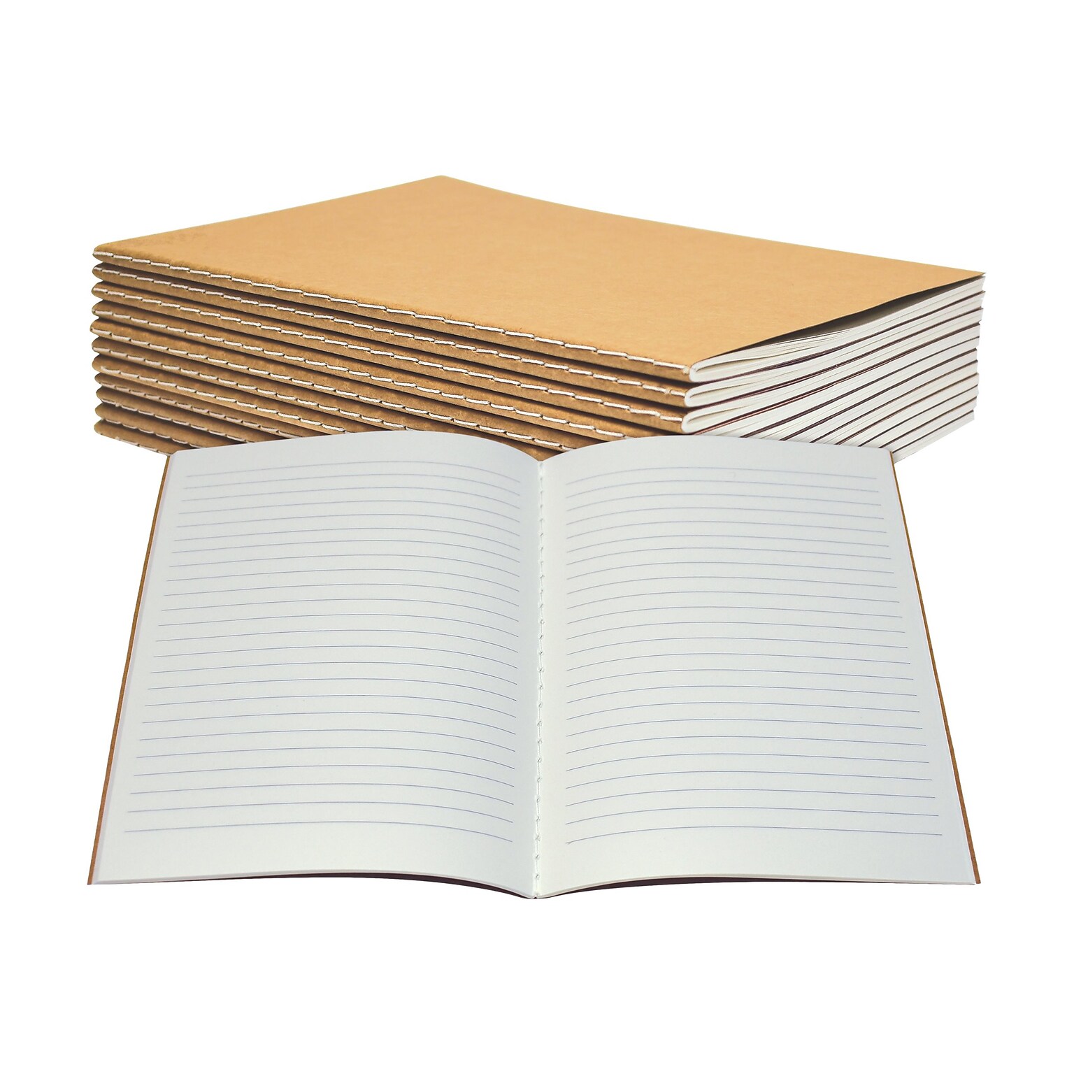 Better Office Composition Notebooks, 5.5 x 8.3, Narrow Ruled, 30 Sheets, Kraft, 12/Pack (25020-12PK)