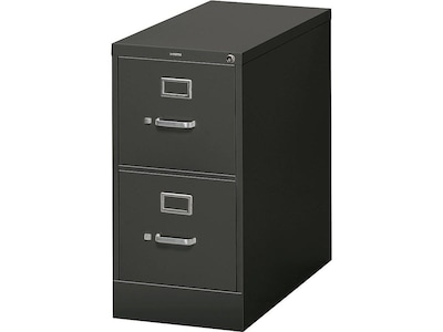 HON 310 Series 2-Drawer Vertical File Cabinet, Letter Size, Lockable, 29H x 15W x 26.5D, Black (H