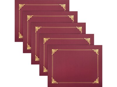 Better Office Certificate Holders, 8.75 x 11.25, Crimson Red/Gold, 25/Pack (65253-25PK)