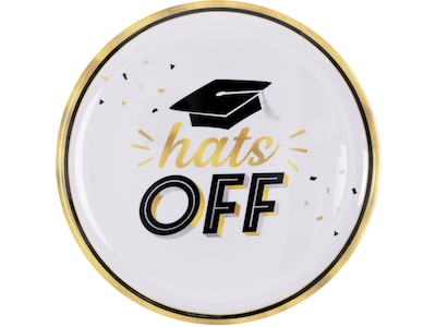 Amscan Hats Off Graduation Platter, Multicolor, 2/Pack (431603)