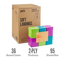 Perk™ Ultra Soft Tissue, 2-Ply, 95 Sheets/Box, 6 Boxes/Pack, 6 Packs/Carton (PK57779CT)