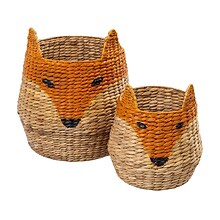 Honey-Can-Do Fox-Shaped Storage Baskets, Nesting, Brown/Orange, 2/Set (STO-09153)