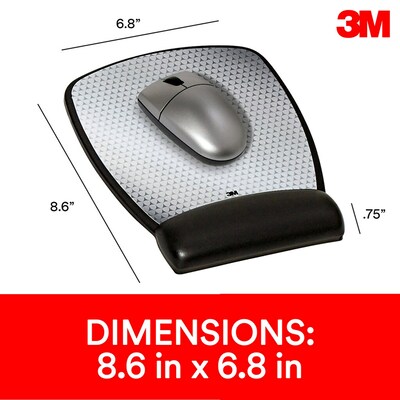 3M Precise Mouse Pad with Gel Wrist Rest, Optical Mouse Performance, Battery Saving Design, 6.8 x 8