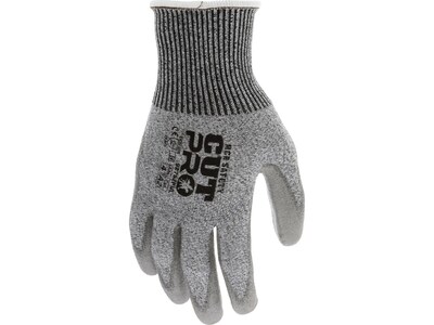 MCR Safety Cut Pro Hypermax Fiber/Polyurethane Work Gloves, Medium, A2 Cut Level, Salt-and-Pepper/Gray, Dozen (92752PUM)