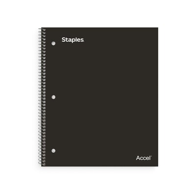 Staples Premium 3-Subject Notebook, 8.5 x 11, College Ruled, 150 Sheets, Black (ST58313)