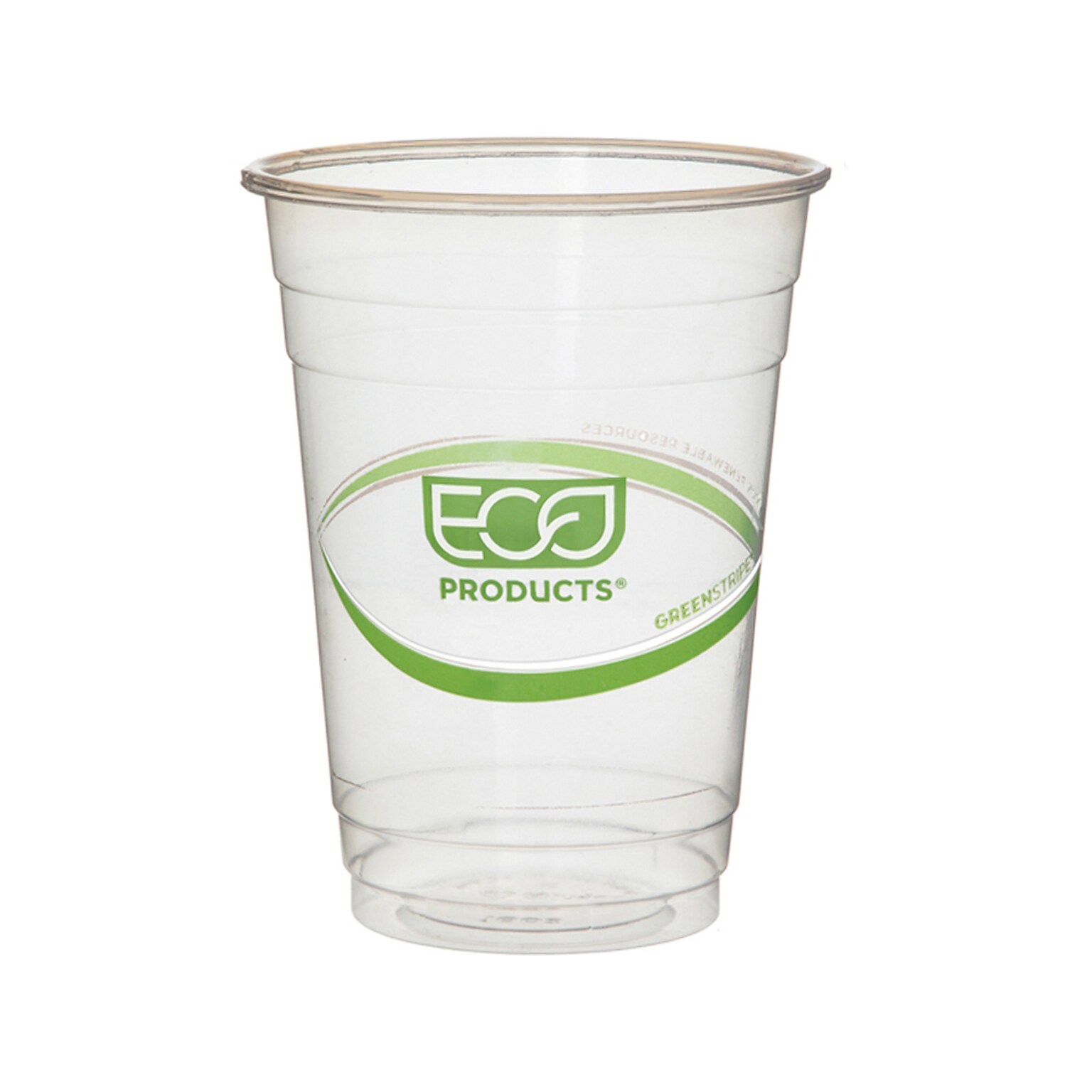 Eco-Products GreenStripe PLA Cold Cup, 16 oz., Clear/Green, 50 Cups/Pack, 20 Packs/Box (EP-CC16-GS)