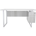 Safco Mirella SOHO 62W Desk with Built-In Pedestal, White Ash (5513WAH)