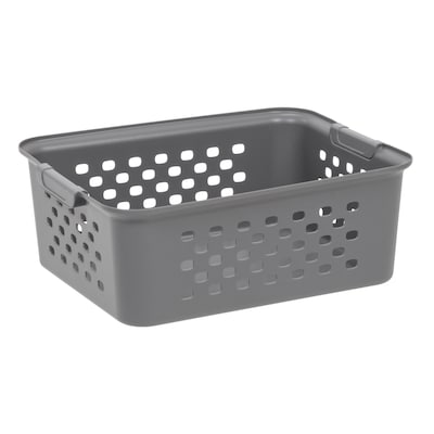 Iris Medium Plastic Storage Baskets, Gray (500226)